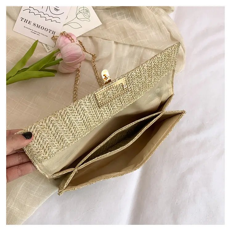 2026 Straw Bag with Gold Chain for Women — feature 14