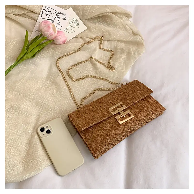 2026 Straw Bag with Gold Chain for Women — feature 15