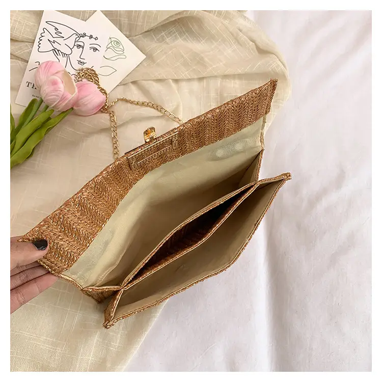 2026 Straw Bag with Gold Chain for Women — feature 17