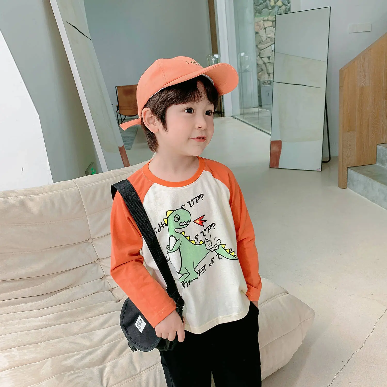 Dudu Boys Long Sleeve T-Shirt Green White Spring - Image 5