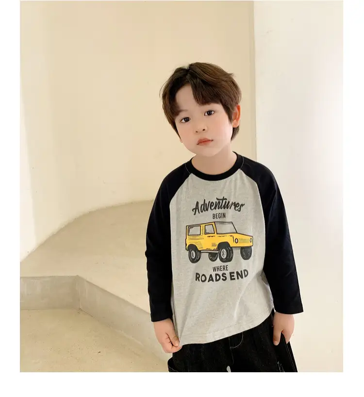 Dudu Boys Long Sleeve T-Shirt Green White Spring — feature 17
