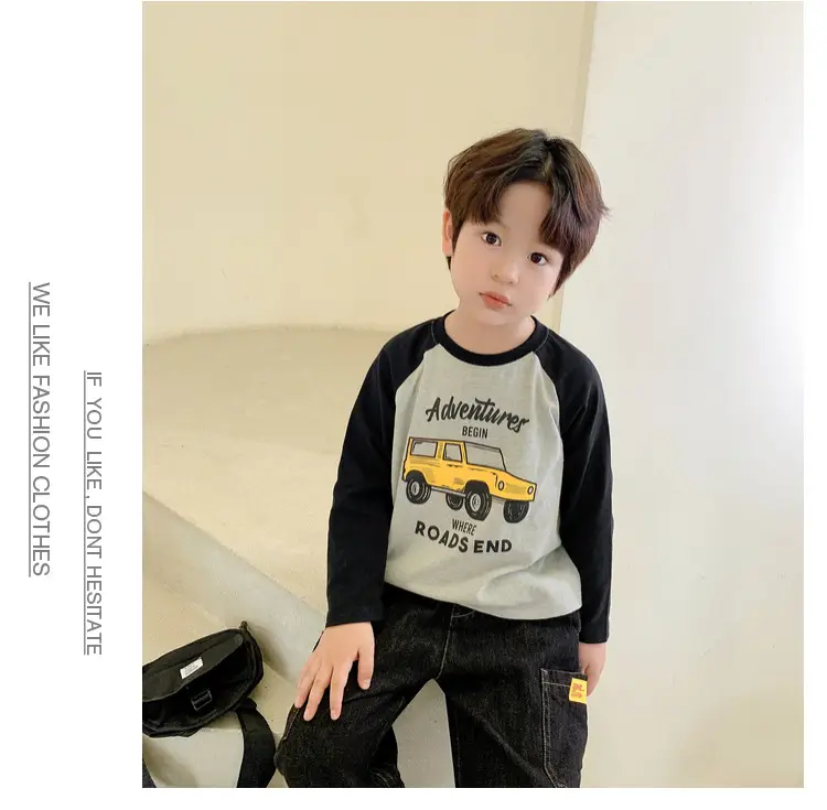 Dudu Boys Long Sleeve T-Shirt Green White Spring — feature 19