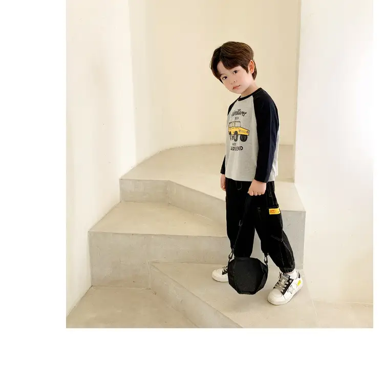 Dudu Boys Long Sleeve T-Shirt Green White Spring — feature 20