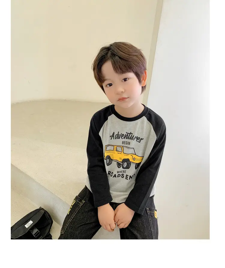 Dudu Boys Long Sleeve T-Shirt Green White Spring — feature 21
