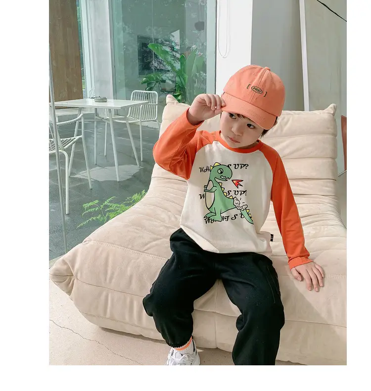 Dudu Boys Long Sleeve T-Shirt Green White Spring — feature 25
