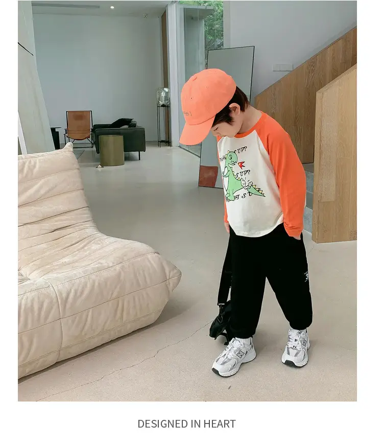 Dudu Boys Long Sleeve T-Shirt Green White Spring — feature 26