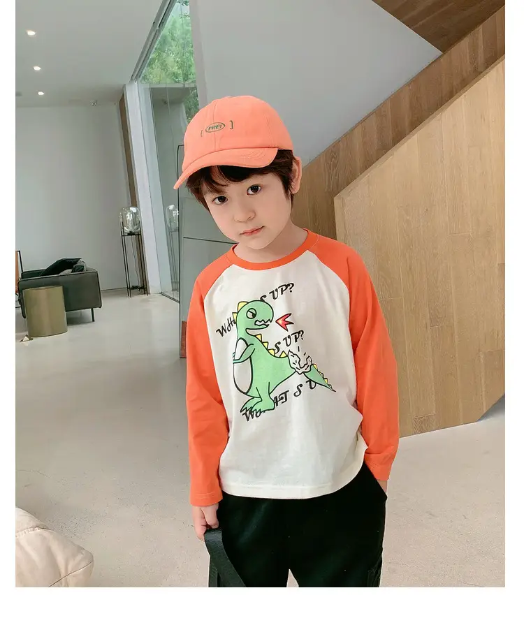 Dudu Boys Long Sleeve T-Shirt Green White Spring — feature 27