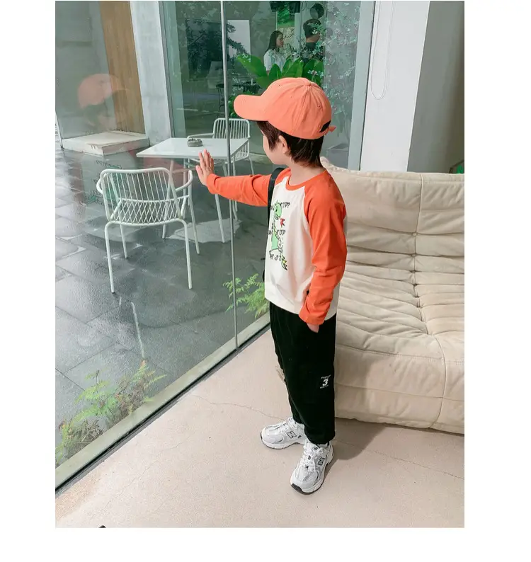 Dudu Boys Long Sleeve T-Shirt Green White Spring — feature 28