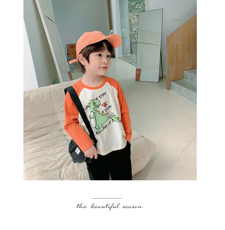 Dudu Boys Long Sleeve T-Shirt Green White Spring — feature 29