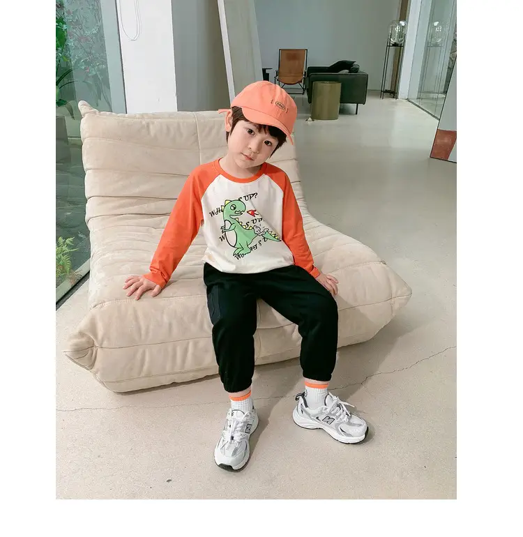 Dudu Boys Long Sleeve T-Shirt Green White Spring — feature 31