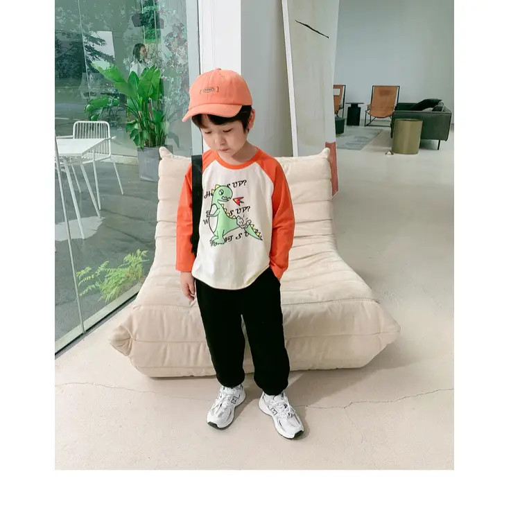 Dudu Boys Long Sleeve T-Shirt Green White Spring — feature 32