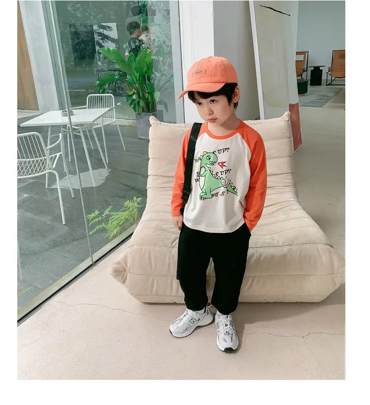Dudu Boys Long Sleeve T-Shirt Green White Spring — feature 33