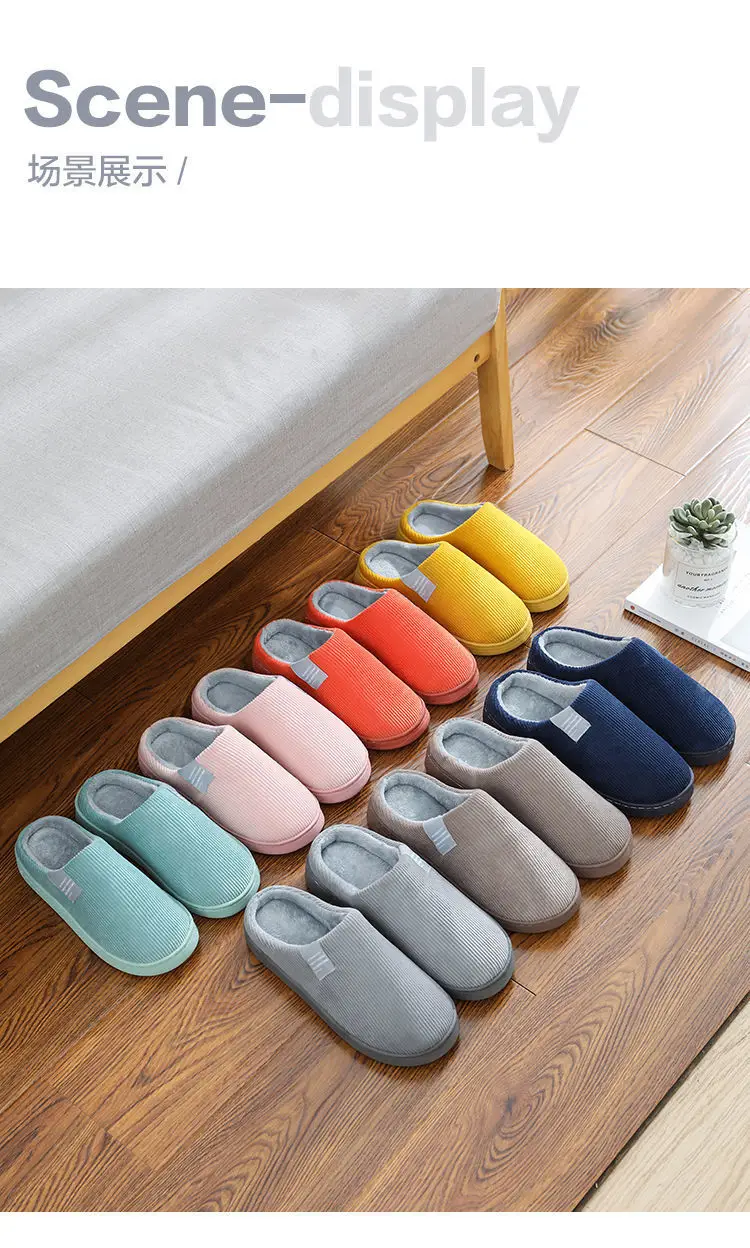 Women Cotton Slippers Pink Winter Warm Indoor — feature 12
