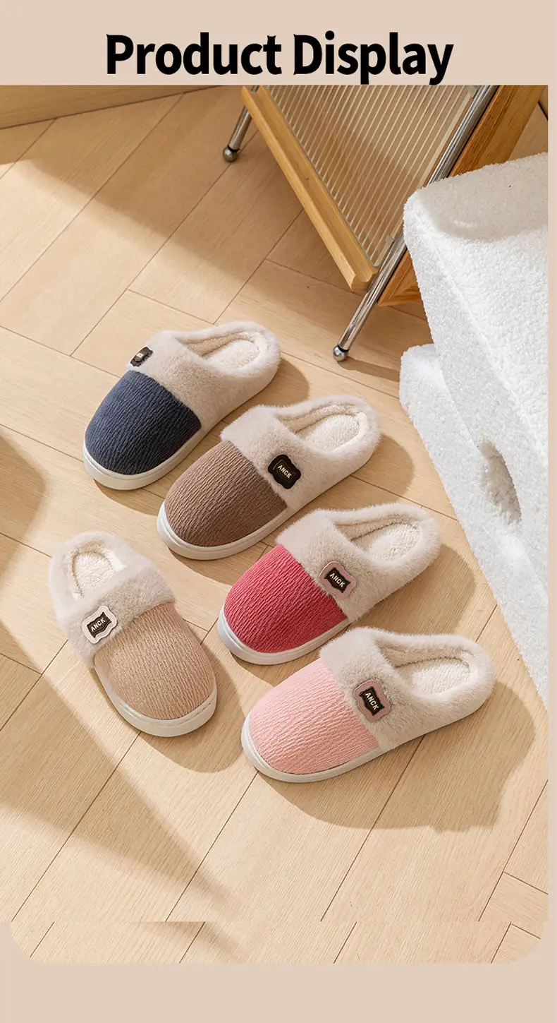 Pink Winter Slippers Women Thick Cotton Warm — feature 12