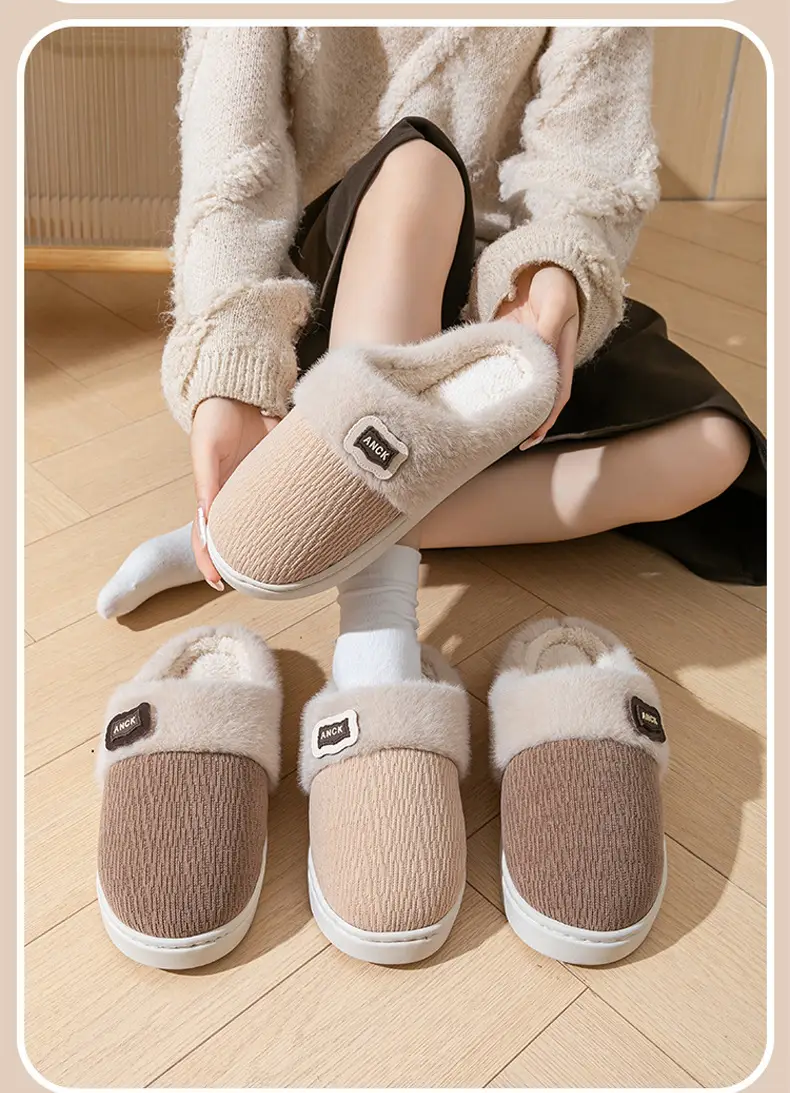 Pink Winter Slippers Women Thick Cotton Warm — feature 14
