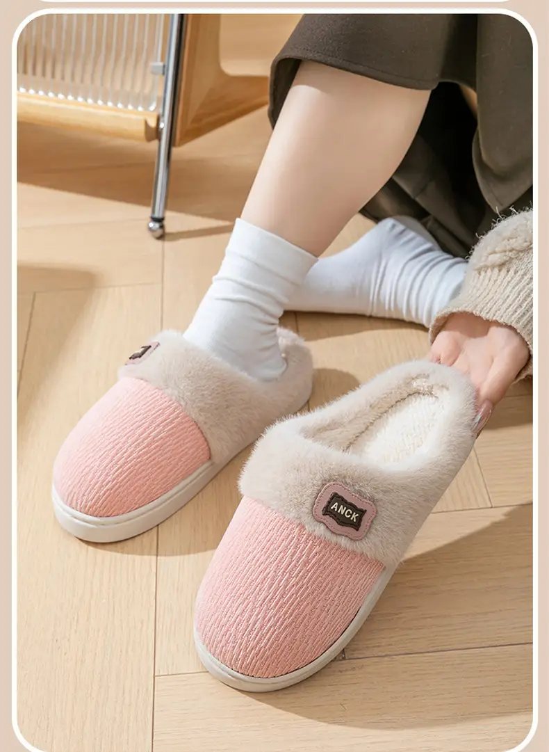 Pink Winter Slippers Women Thick Cotton Warm — feature 15