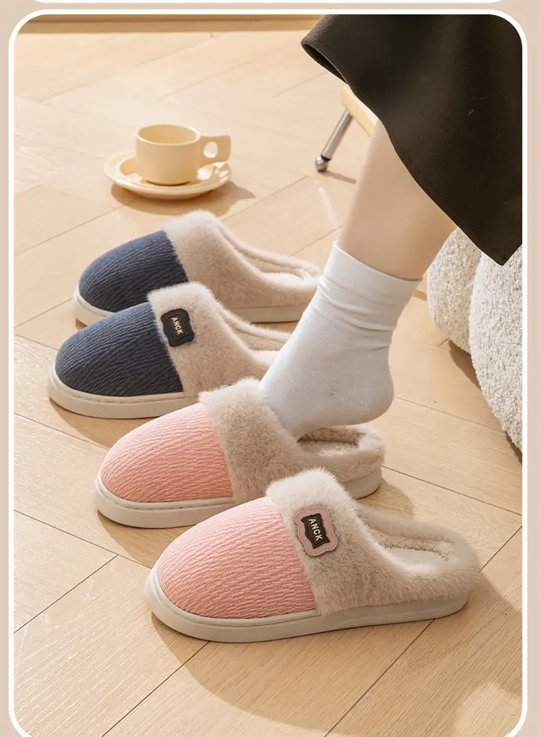 Pink Winter Slippers Women Thick Cotton Warm — feature 18
