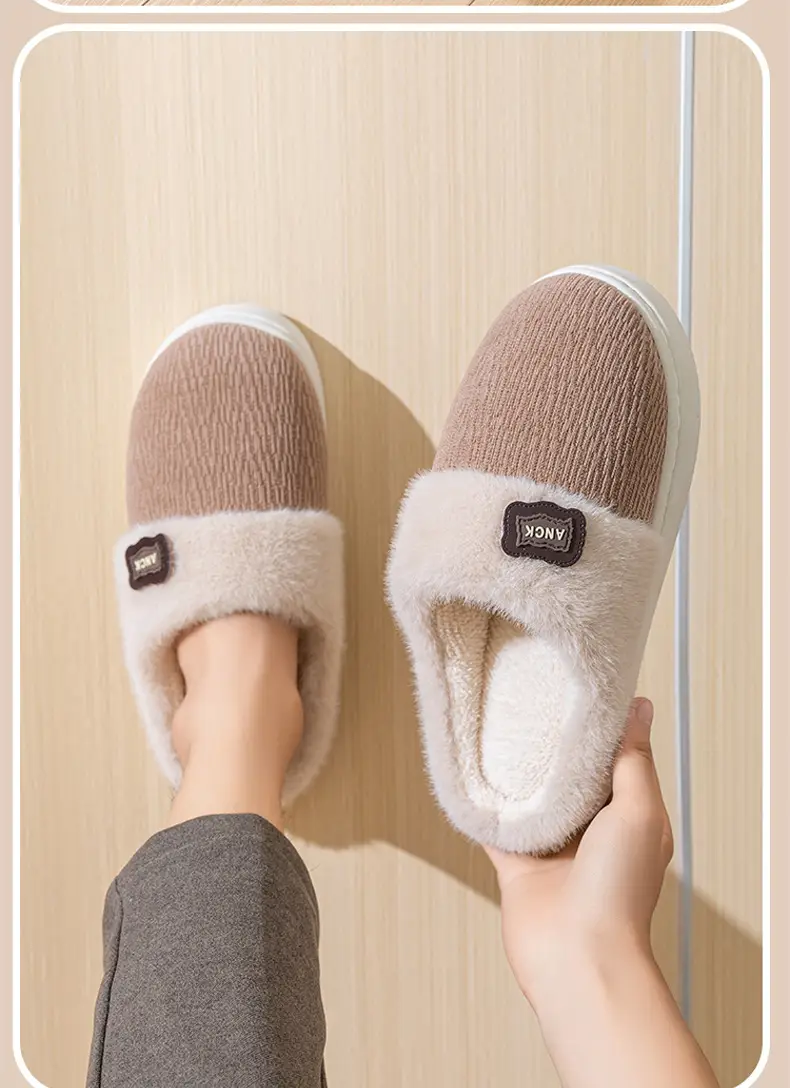 Pink Winter Slippers Women Thick Cotton Warm — feature 19