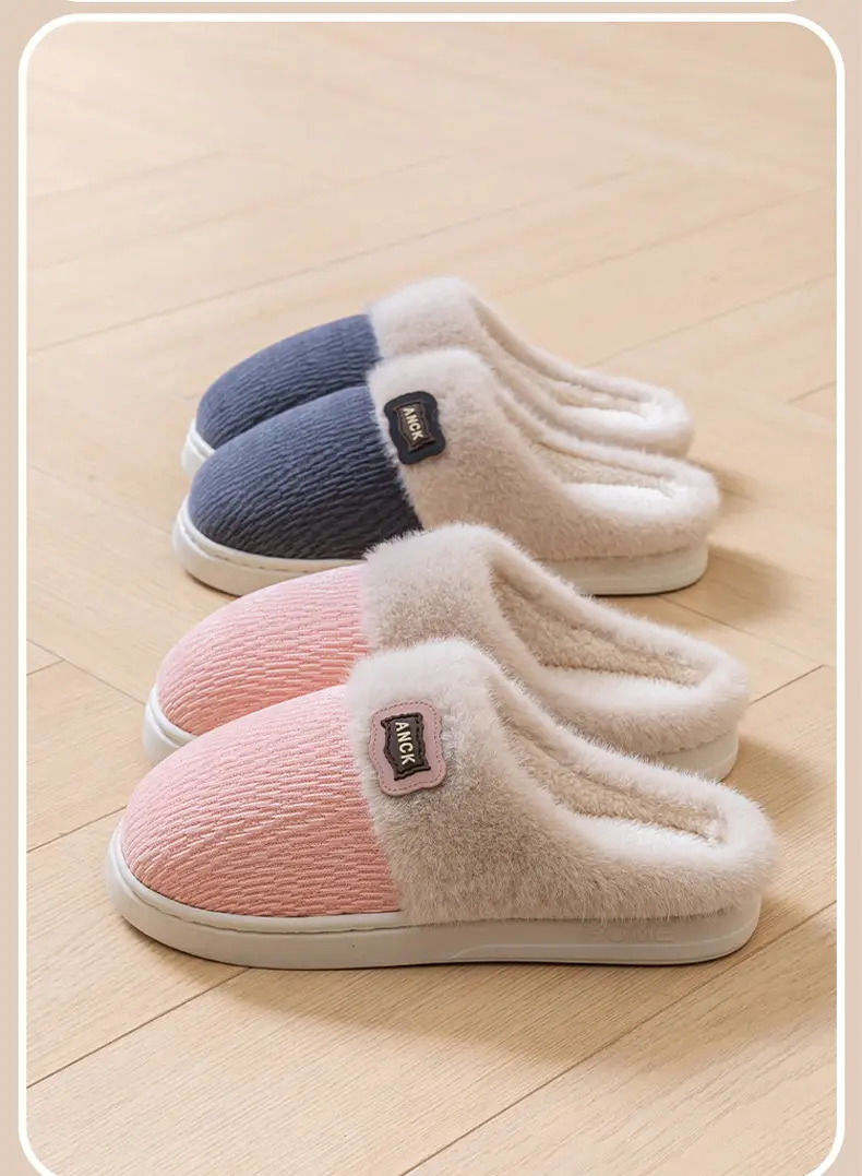 Pink Winter Slippers Women Thick Cotton Warm — feature 22