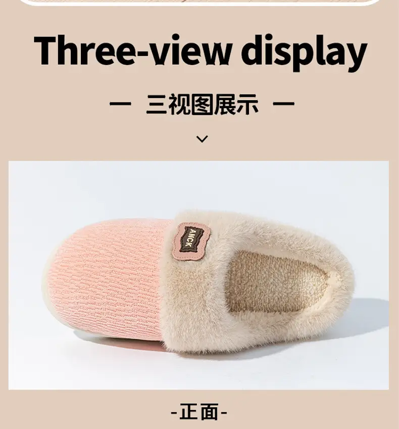 Pink Winter Slippers Women Thick Cotton Warm — feature 23