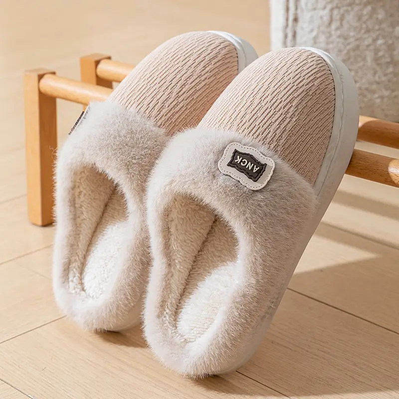 Pink Winter Slippers Women Thick Cotton Warm - Image 2