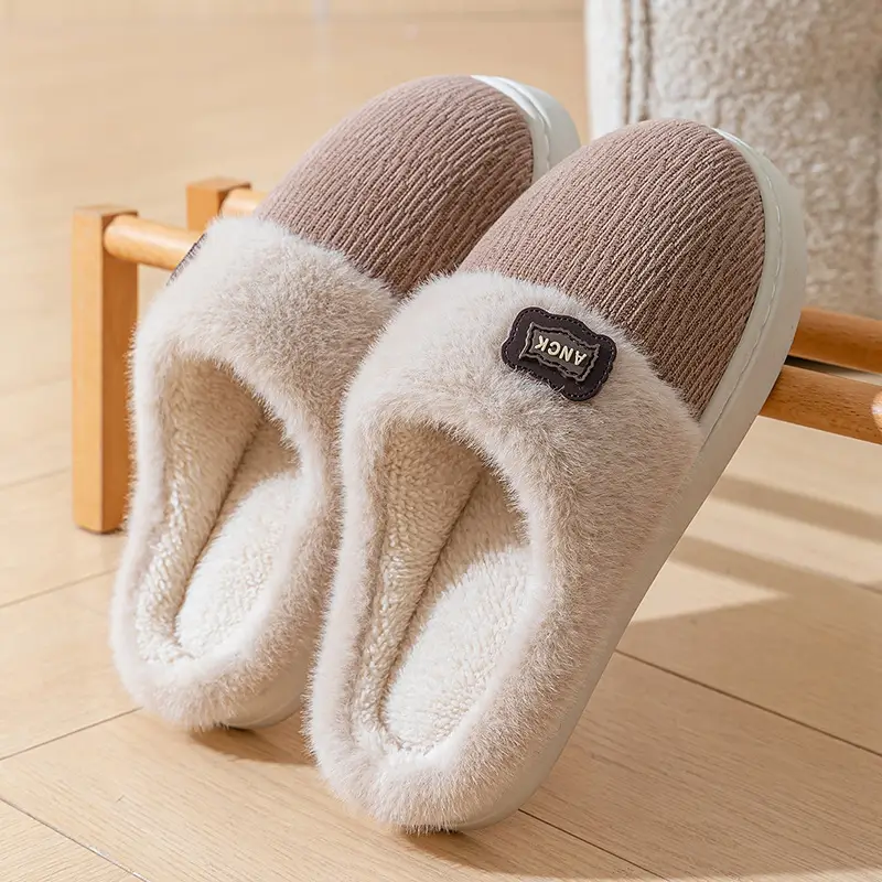 Pink Winter Slippers Women Thick Cotton Warm - Image 4