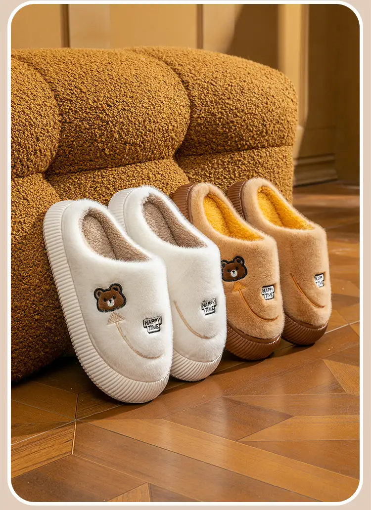Winter Cotton Slippers Purple Bear Design — feature 19