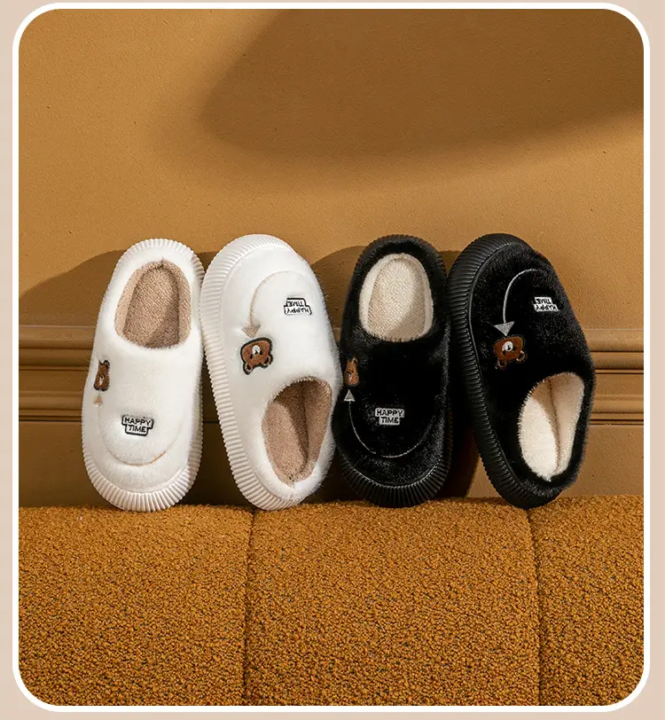 Winter Cotton Slippers Purple Bear Design — feature 22