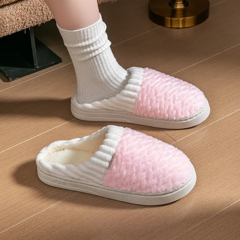 Women Cotton Fleece Slippers Green Winter Warm - Image 11