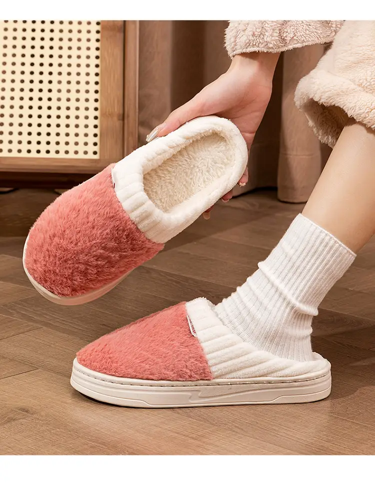 Women Cotton Fleece Slippers Green Winter Warm — feature 11