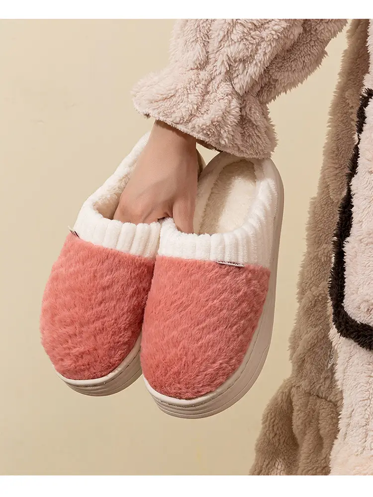Women Cotton Fleece Slippers Green Winter Warm — feature 13