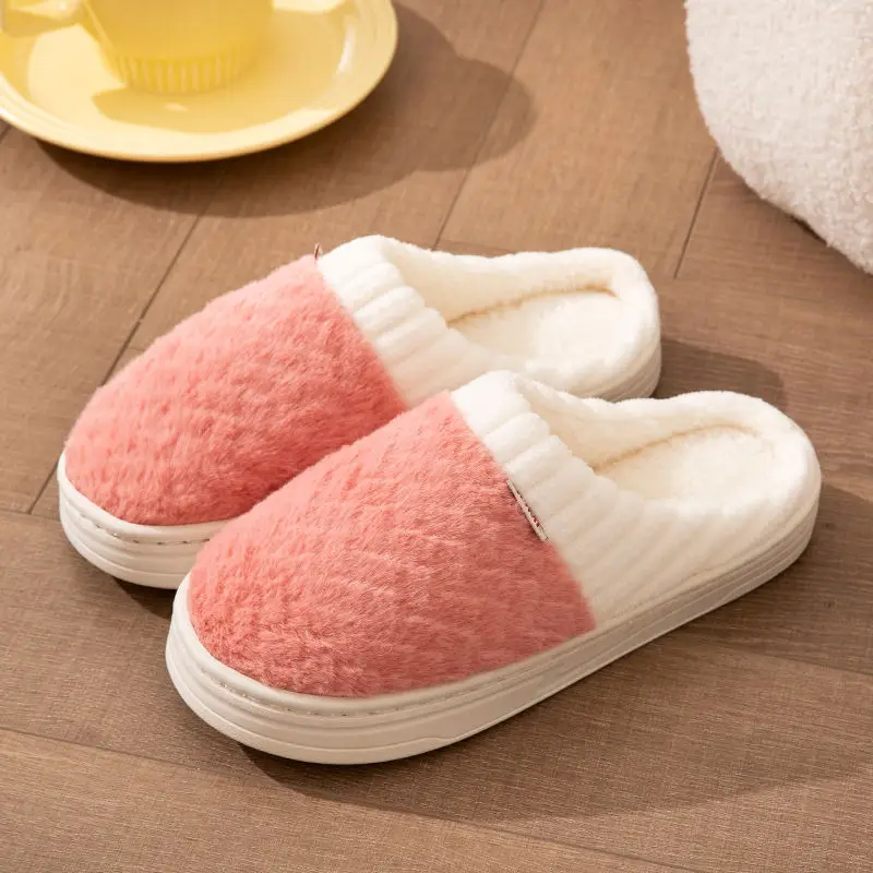 Women Cotton Fleece Slippers Green Winter Warm - Image 2