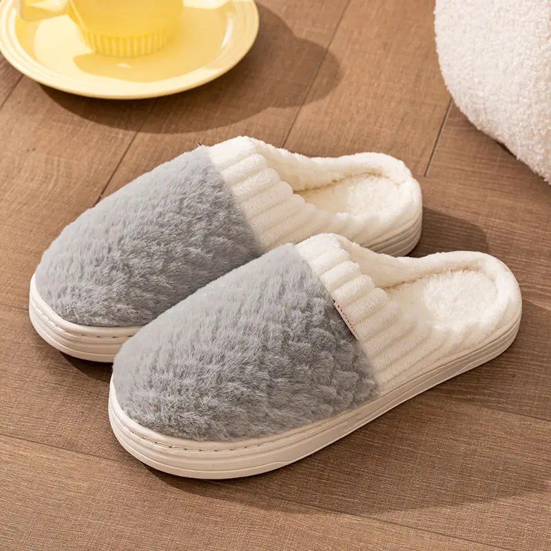 Women Cotton Fleece Slippers Green Winter Warm - Image 3