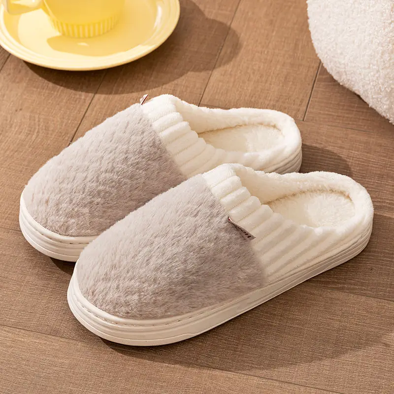 Women Cotton Fleece Slippers Green Winter Warm - Image 4