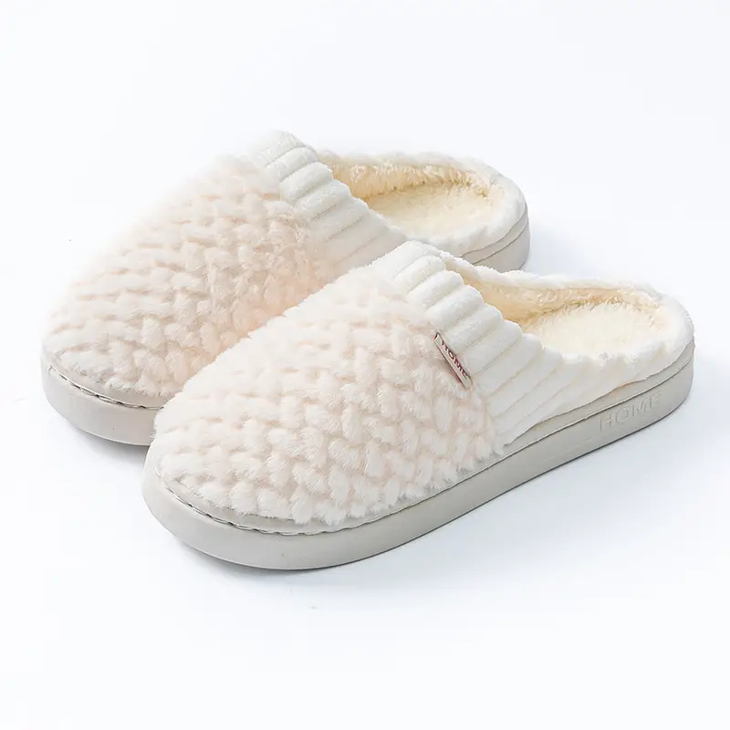 Women Cotton Fleece Slippers Green Winter Warm - Image 5