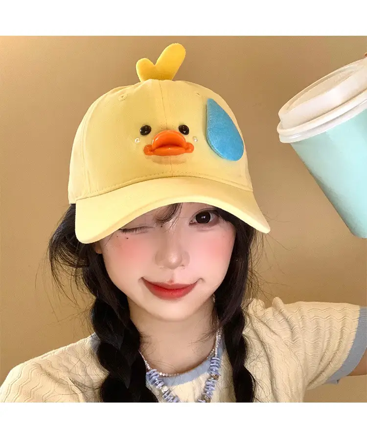 Cute Yellow Duck Baseball Cap for Women — feature 8