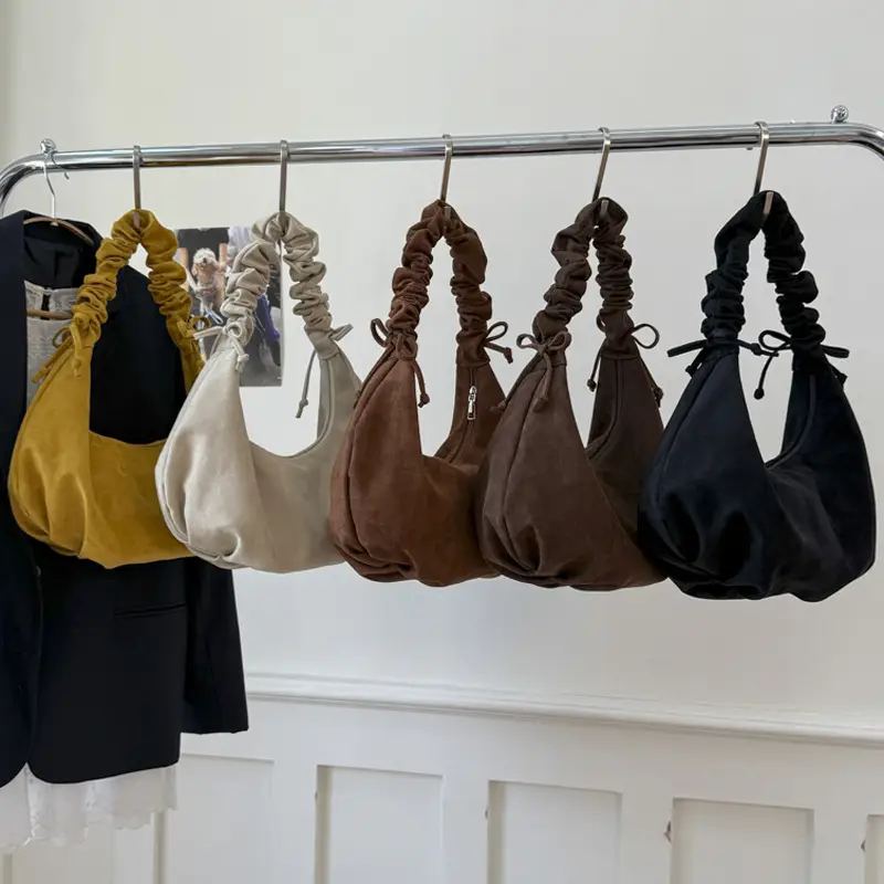 Brown Suede Crossbody Bag for Women Large Capacity