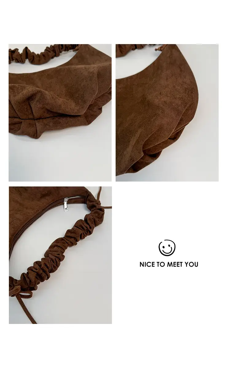 Brown Suede Crossbody Bag for Women Large Capacity — feature 13