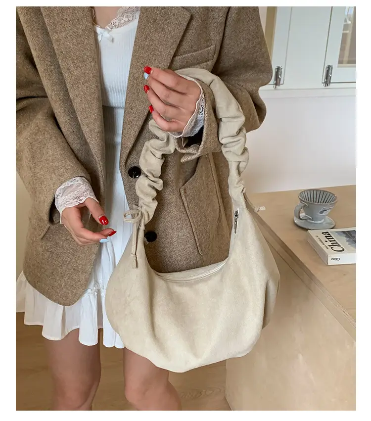 Brown Suede Crossbody Bag for Women Large Capacity — feature 21