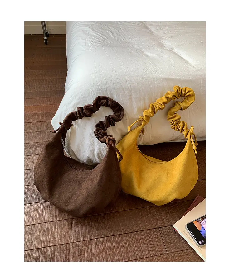 Brown Suede Crossbody Bag for Women Large Capacity — feature 22