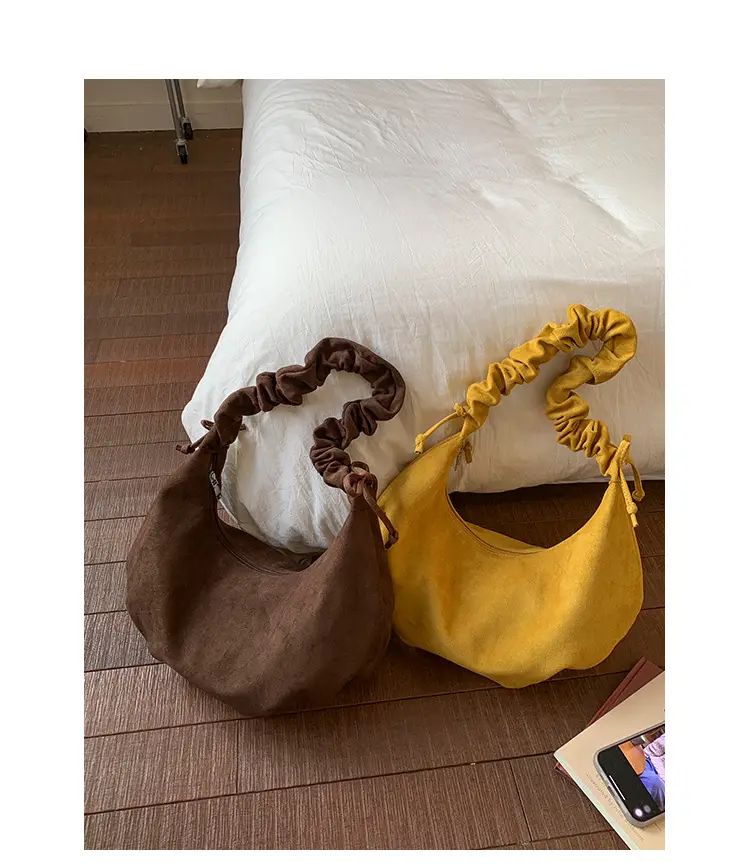 Brown Suede Crossbody Bag for Women Large Capacity — feature 5