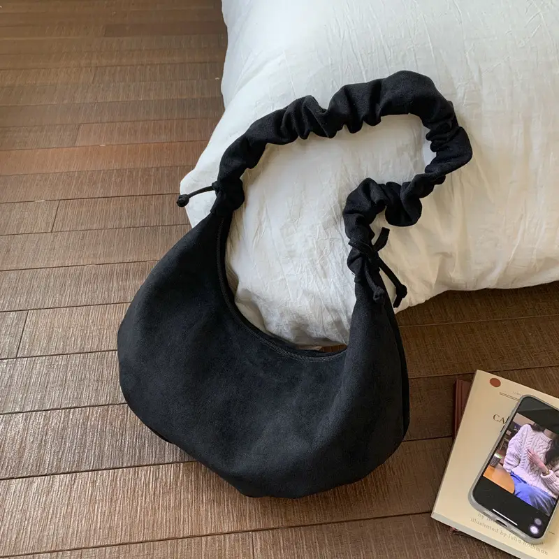 Brown Suede Crossbody Bag for Women Large Capacity