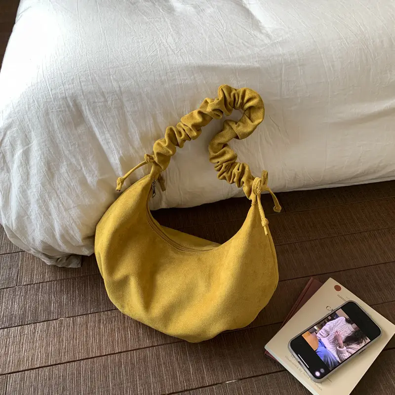 Brown Suede Crossbody Bag for Women Large Capacity