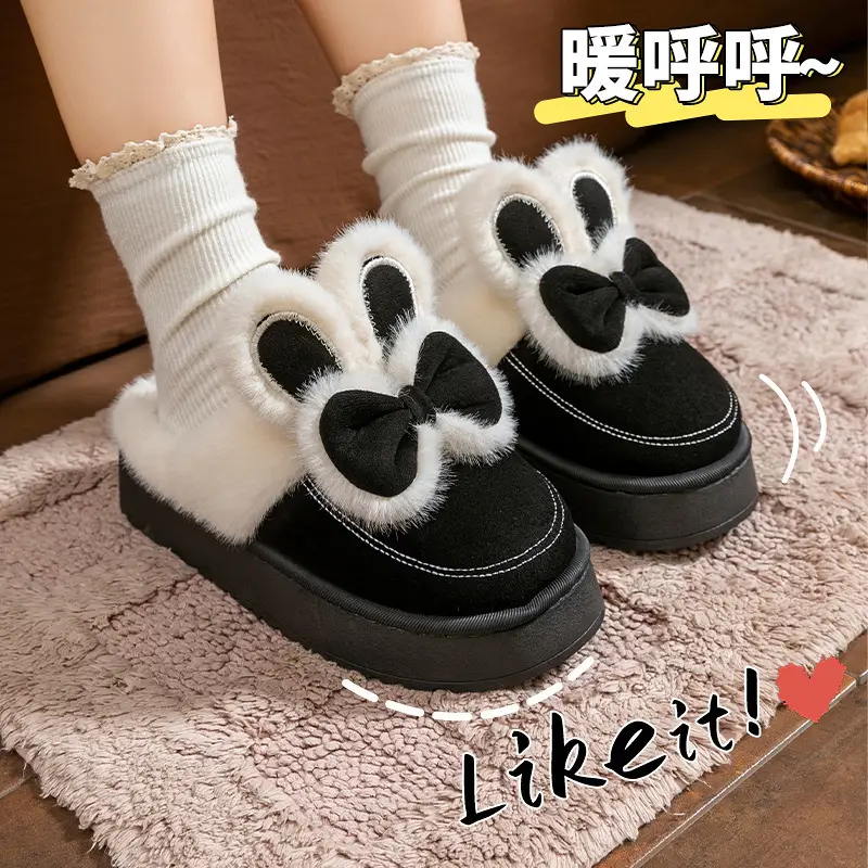 Cute Rabbit Bow Warm Women Slippers 2025 - Image 7