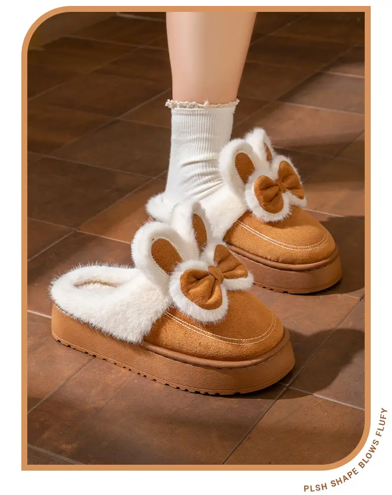 Cute Rabbit Bow Warm Women Slippers 2025 — feature 12