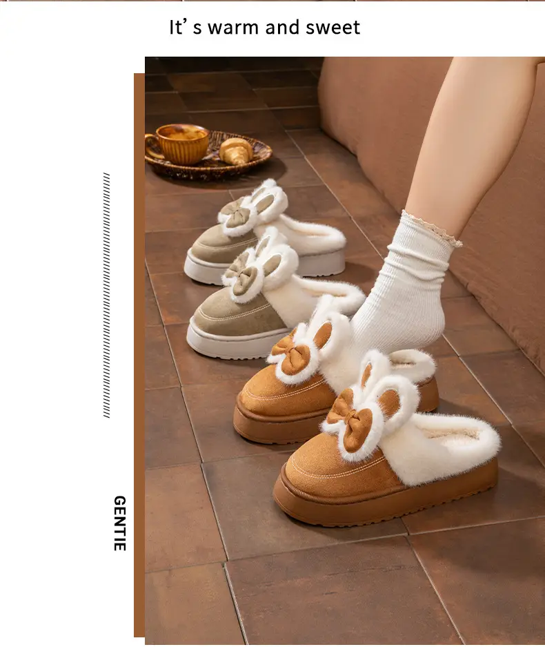 Cute Rabbit Bow Warm Women Slippers 2025 — feature 17
