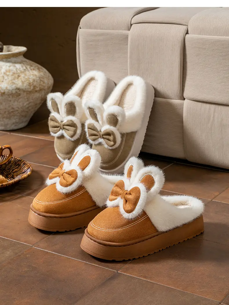 Cute Rabbit Bow Warm Women Slippers 2025 — feature 18