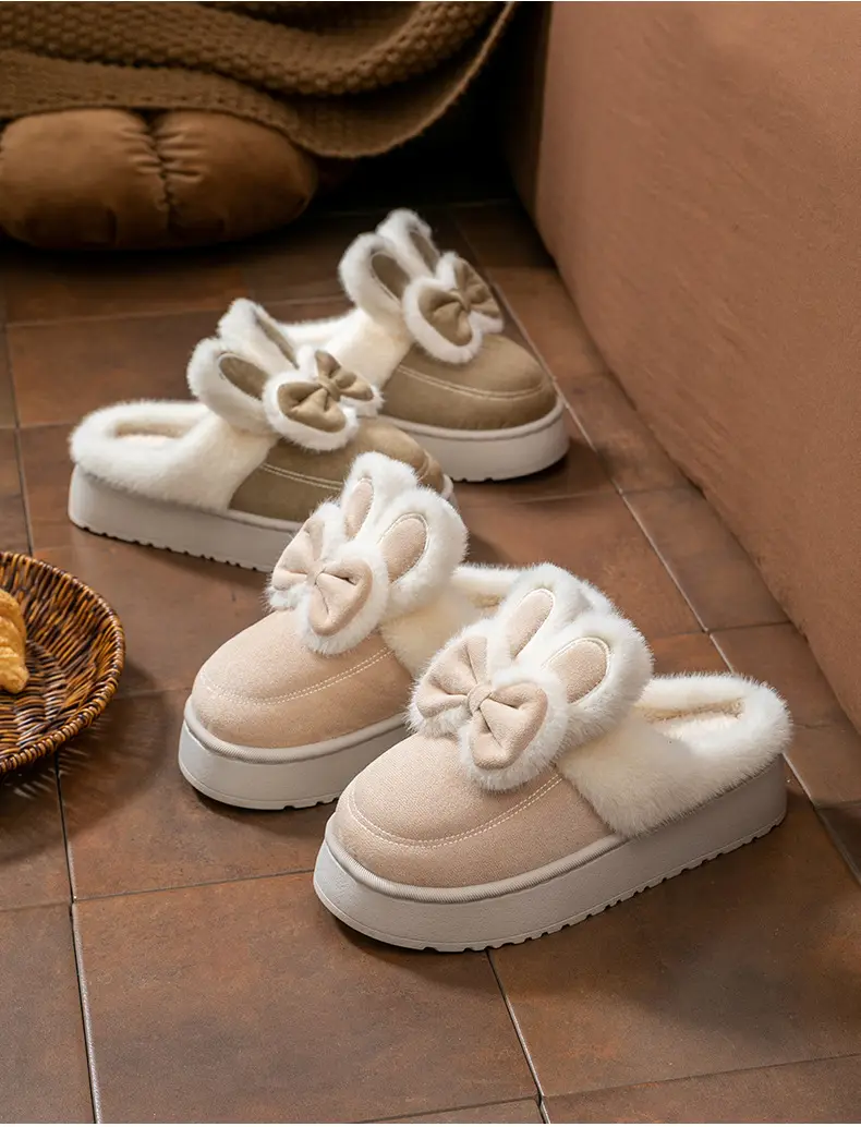Cute Rabbit Bow Warm Women Slippers 2025 — feature 20