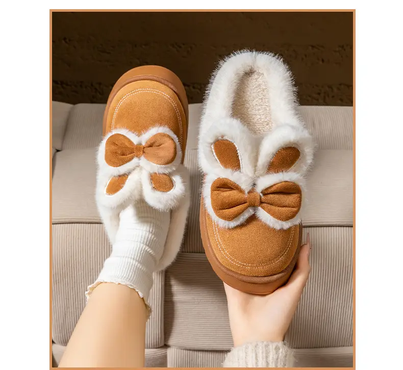 Cute Rabbit Bow Warm Women Slippers 2025 — feature 22