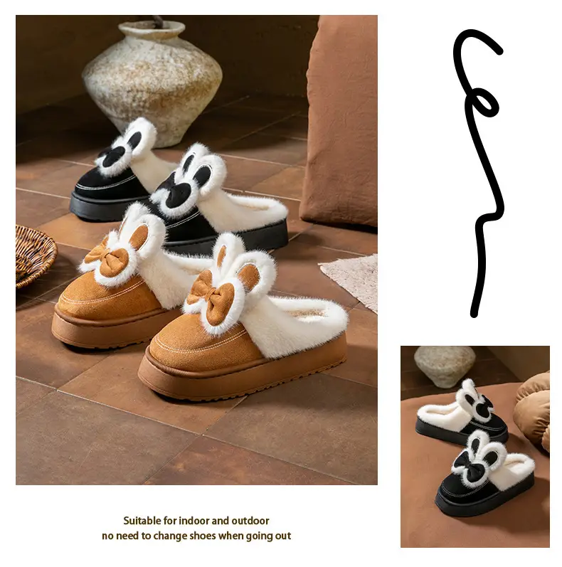 Cute Rabbit Bow Warm Women Slippers 2025 — feature 23